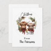 Highland Cows Weihnachtskarte Feiertagskarte (Vorne/Hinten)