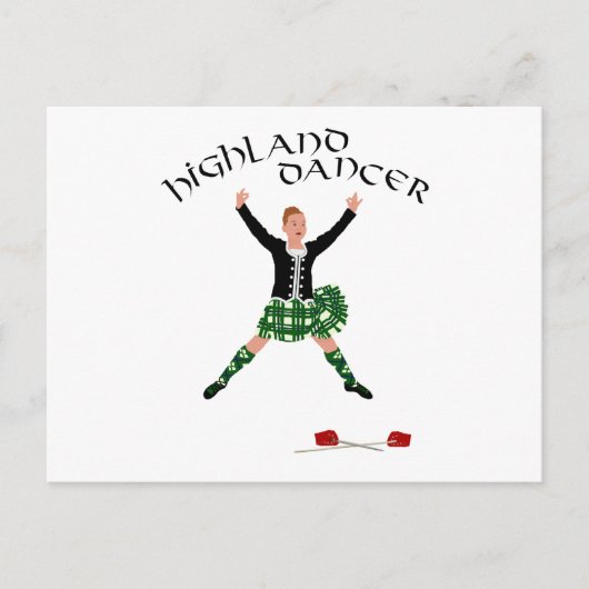 Highland Dancer Ghillie Callum Sword Dance Postkarte (Vorderseite)