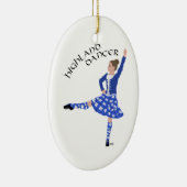 Highland Dancer in Blue Keramik Ornament (Rechts)