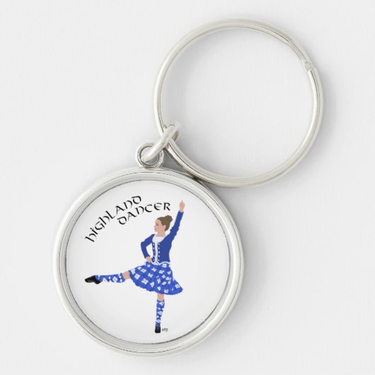 Highland Dancer in Blue Schlüsselanhänger (Vorne)