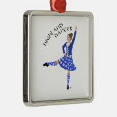 Highland Dancer in Blue Silbernes Ornament (Rechts)
