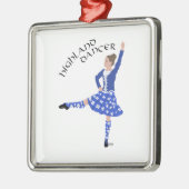 Highland Dancer in Blue Silbernes Ornament (Links)