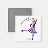 Highland Dancer Lila Magnet (Vorderseite/Rückseite)