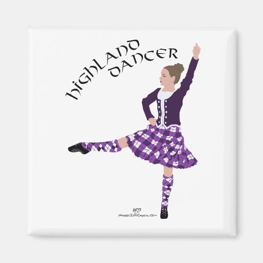 Highland Dancer Lila Magnet (Vorne)