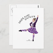 Highland Dancer Lila Postkarte (Vorne/Hinten)