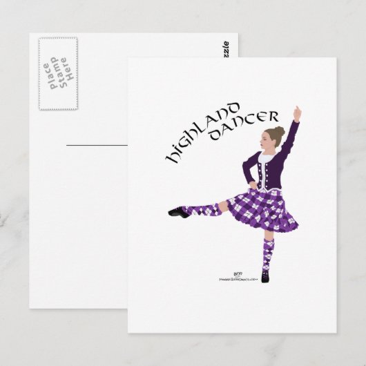 Highland Dancer Lila Postkarte (Vorne/Hinten)