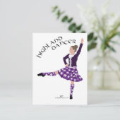 Highland Dancer Lila Postkarte (Stehend Vorderseite)