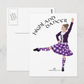 Highland Dancer Lila Postkarte (Vorne/Hinten)
