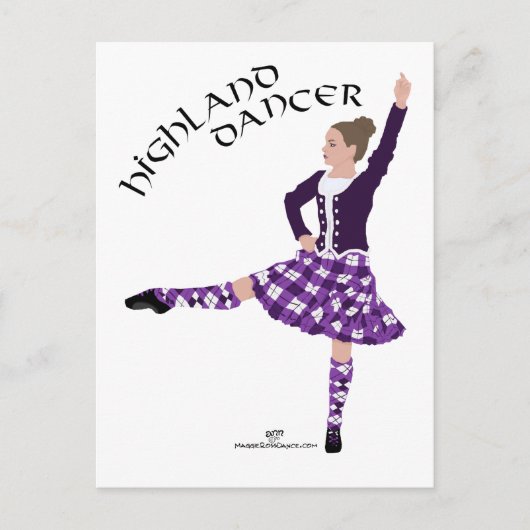 Highland Dancer Lila Postkarte (Vorderseite)