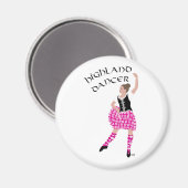 Highland Dancer Pink Magnet (Vorderseite/Rückseite)