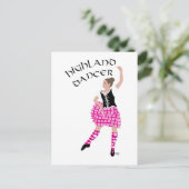 Highland Dancer Pink Postkarte (Stehend Vorderseite)