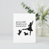 Highland Dancer Scottie Dogs Postkarte (Stehend Vorderseite)