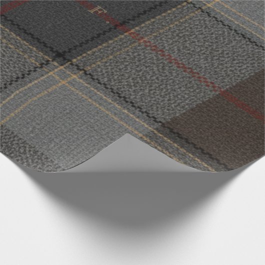 Highland Dispatch Tartan Custom Monogram Gift Wrap Geschenkpapier (Ecke)