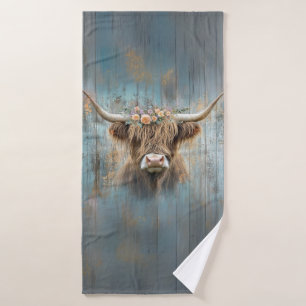 Highland Farmhouse Western Barnyard Blume Crown Badhandtuch Set