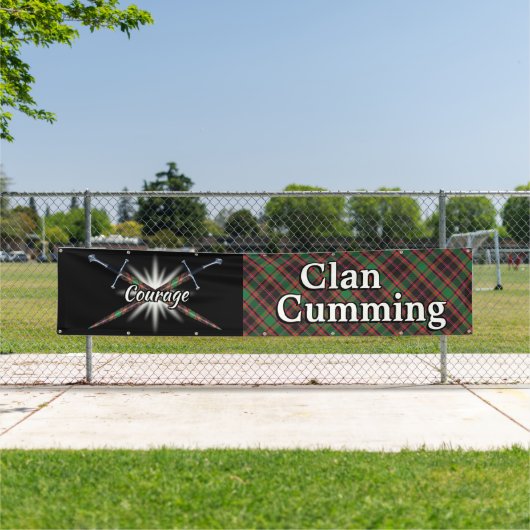 Highland Festival Clan Cumming Jagd Tartan Zent Banner (Insitu)