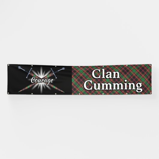 Highland Festival Clan Cumming Jagd Tartan Zent Banner (Horizontal)