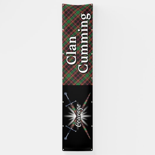 Highland Festival Clan Cumming Jagd Tartan Zent Banner (Vertikal)