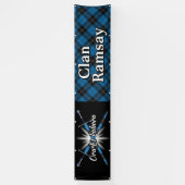 Highland Festival Clan Ramsay Blue Tartan Tent Banner (Vertikal)
