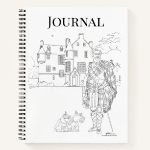 Highland Gent mit Scottie-Hunden Spiralblock Notizblock