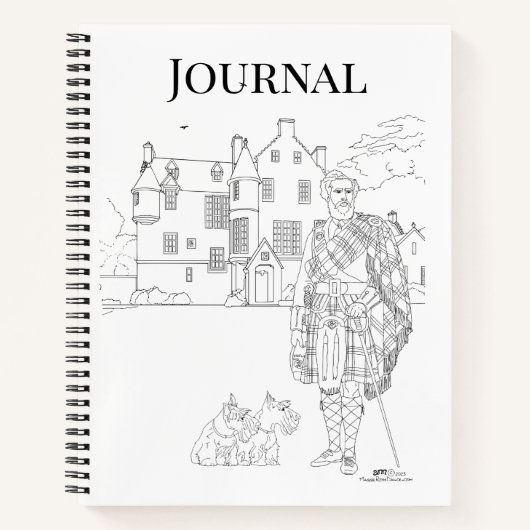 Highland Gent with Scottie Dogs Spiral Notebook Notizblock (Vorderseite)