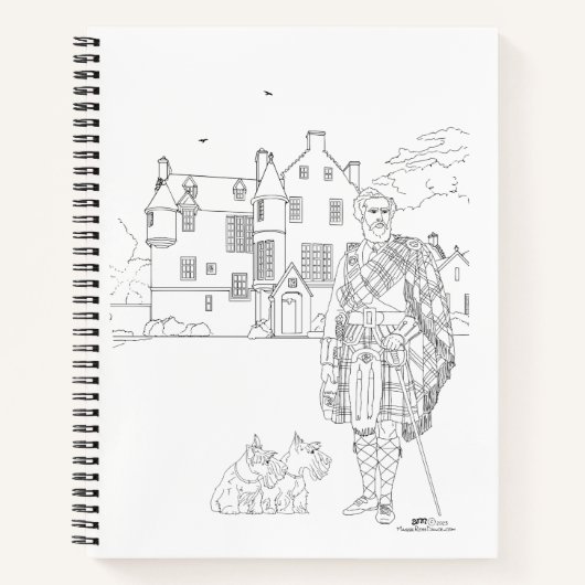 Highland Gent with Scottie Dogs Spiral Notebook Notizblock (Vorderseite)