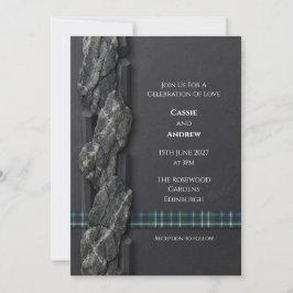 Highland-Granit und Heritage-Tartan Einladung