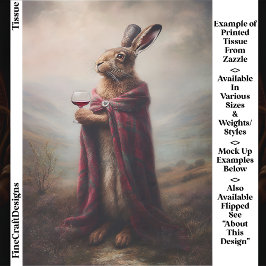 Highland Hare, Red Tartan Cloak EG8L Decoupage Seidenpapier