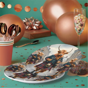 Highland-Harmonie: Dudelsack Highland-Rinder-Band  Pappteller