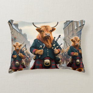 Highland-Harmonie: Dudelsack-Hochlandkuh-Band  Dekokissen