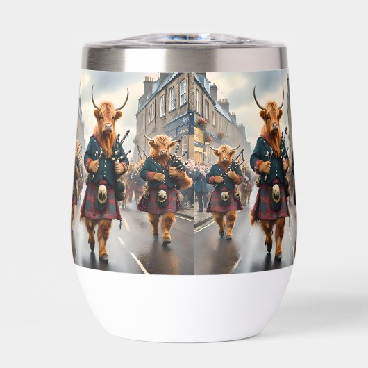 Highland Harmony: Bagpipe Highland Cow Band (Vorderseite)