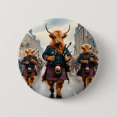 Highland Harmony: Bagpipe Highland Cow Band Button (Vorderseite)