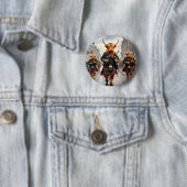 Highland Harmony: Bagpipe Highland Cow Band Button (Beispiel)