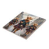 Highland Harmony: Bagpipe Highland Cow Band Fliese (Seite)