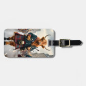 Highland Harmony: Bagpipe Highland Cow Band Gepäckanhänger (Vorderseite horizontal)