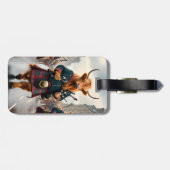 Highland Harmony: Bagpipe Highland Cow Band Gepäckanhänger (Rückseite horizontal)
