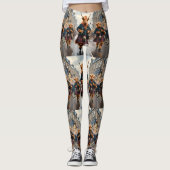 Highland Harmony: Bagpipe Highland Cow Band Leggings (Vorderseite)
