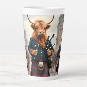Highland Harmony: Bagpipe Highland Cow Band Milchtasse