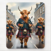 Highland Harmony: Bagpipe Highland Cow Band Mousepad (Vorne)