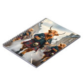 Highland Harmony: Bagpipe Highland Cow Band Notizblock (Linke Seite)