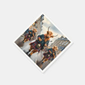 Highland Harmony: Bagpipe Highland Cow Band Serviette (Ecke)