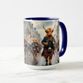 Highland Harmony: Bagpipe Highland Cow Band Tasse (VorderseiteRechts)