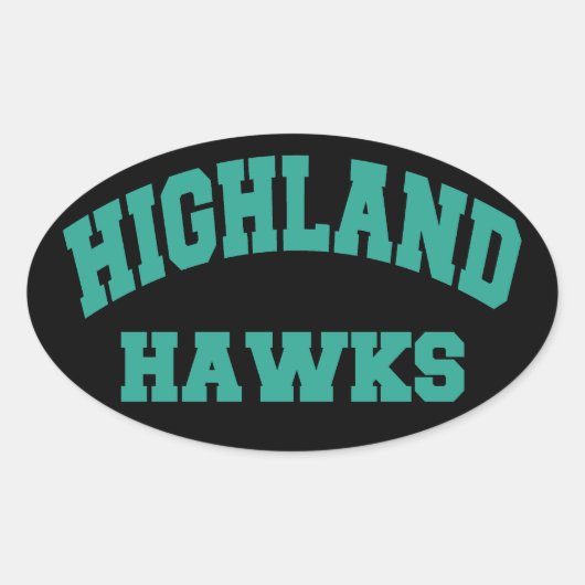Highland Hawks Ovaler Aufkleber (Vorderseite)