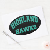 Highland Hawks Ovaler Aufkleber (Umschlag)