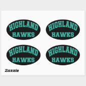 Highland Hawks Ovaler Aufkleber (Blatt)