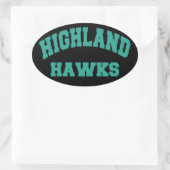 Highland Hawks Ovaler Aufkleber (Tasche)