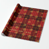 Highland Hearth Tartan Gold Snowflake Personalisie Geschenkpapier (Ungerollt)
