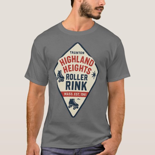 Highland Heights Roller Rink - Taunton, MA Retro R T-Shirt (Vorderseite)
