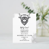 Highland Heilige Kuh Funny Birthday Party Einladun (Stehend Vorderseite)