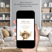 Highland Heilige Kuh Willkommen in der Babydusche Poster