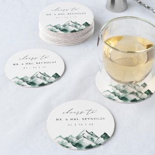 Highland Hochzeit der Wasserfarben Runder Pappuntersetzer